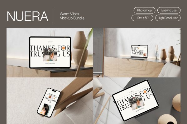 NUERA Warm Vibes Mockup Bundle